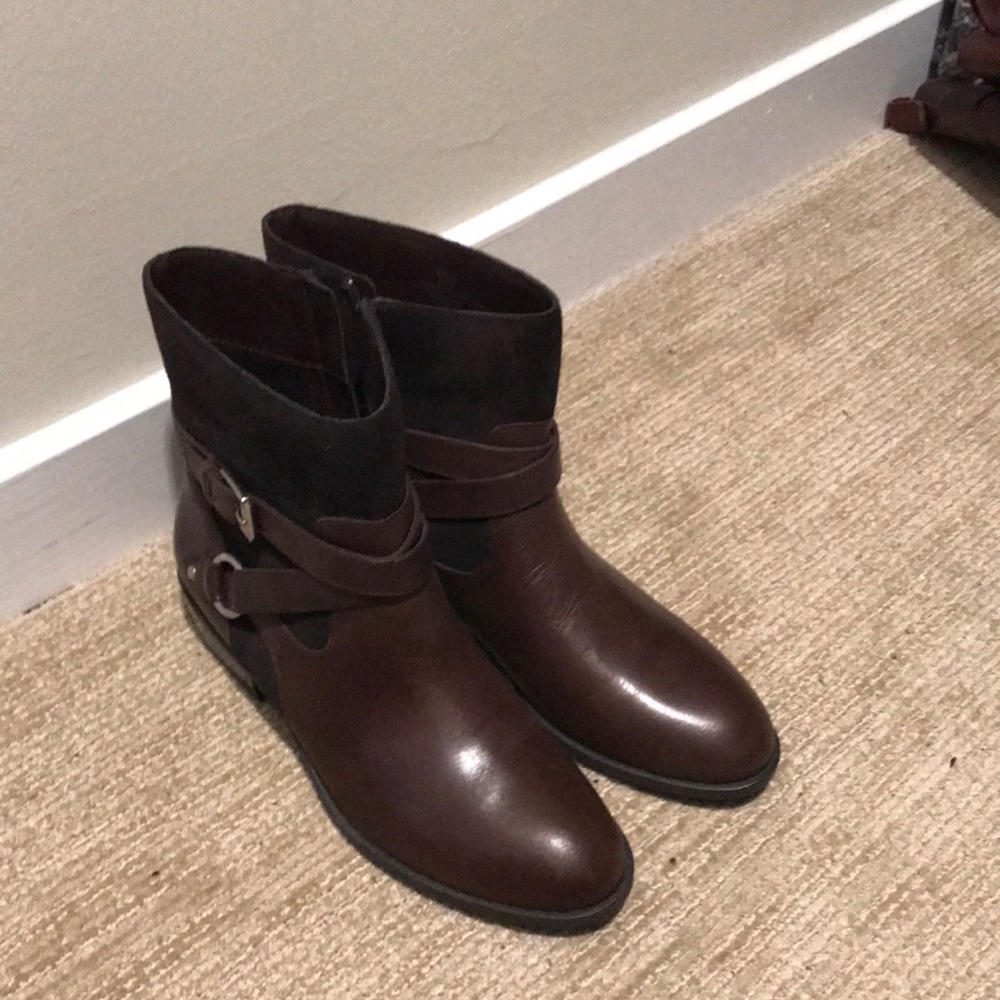 Brown Leather Ralph Lauren Ankle Boots